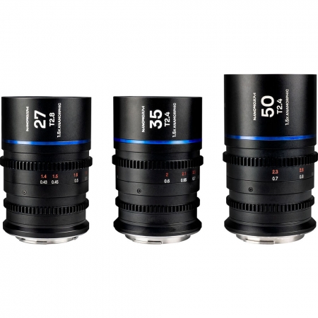 Laowa Nanomorph S35 Prime 3-Lens Bundle (Sony E, Canon RF, Fuji X, m43, ARRI PL & Canon EF) Blue Flare model
